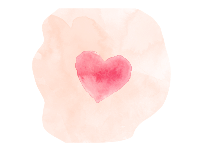 ハートの水彩イラスト