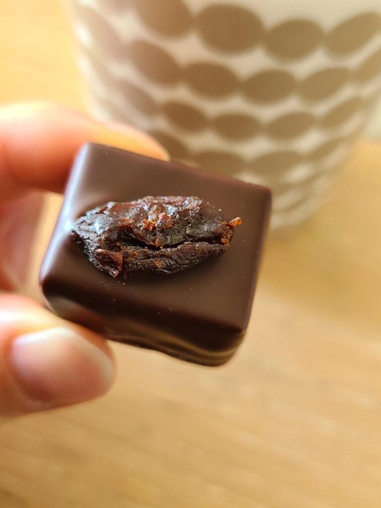 試験後の食べたチョコレートの写真