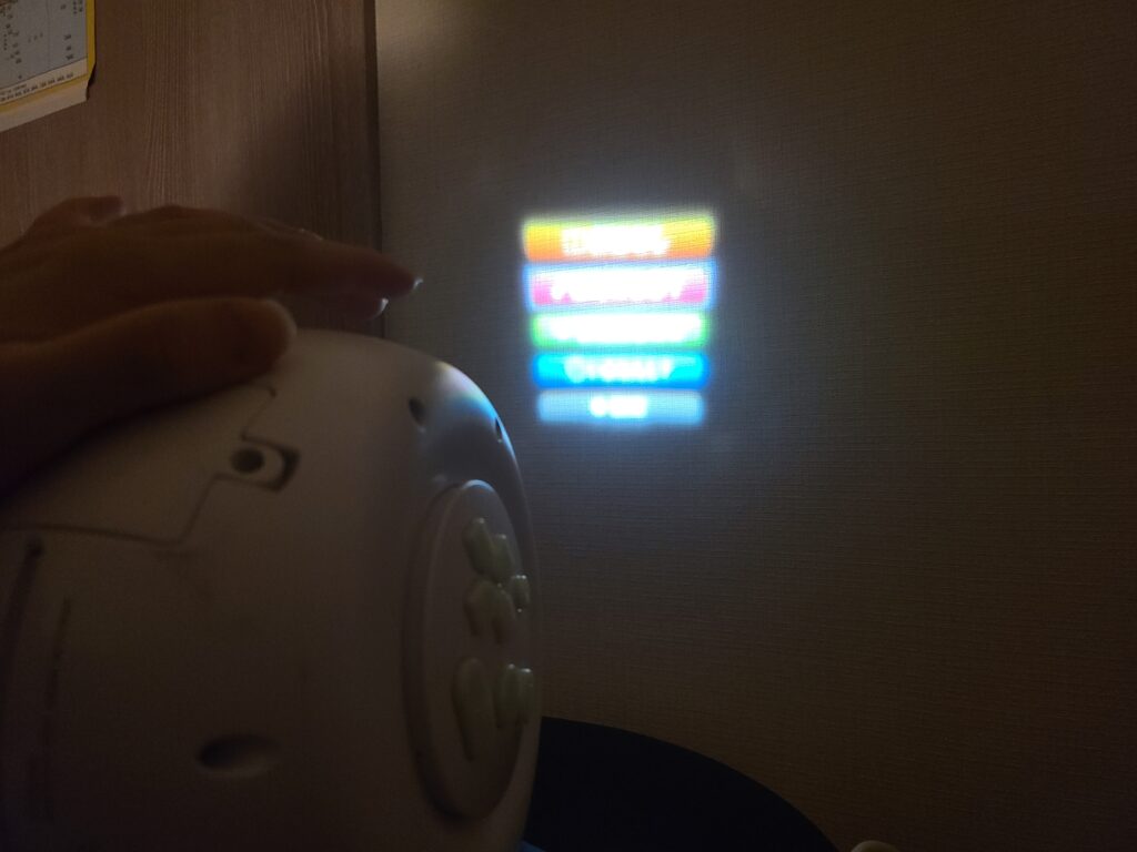 壁に近づけるとこんなにちっちゃく映ってしまうという写真