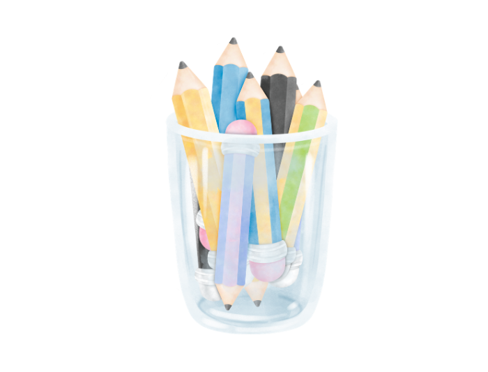 鉛筆がたくさんあるイラスト