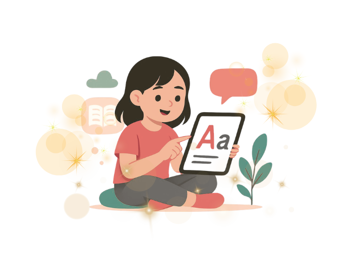 子供がタブレットを楽しそうに使っている画像