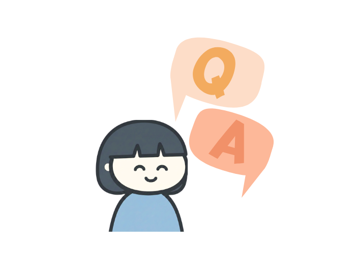つむぎがノバキッド体験に関する質問えお答を考えているイラスト