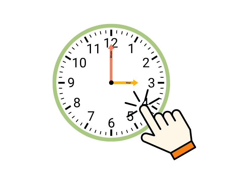クラウティ無料体験レッスンの時間を選んでいるイラスト