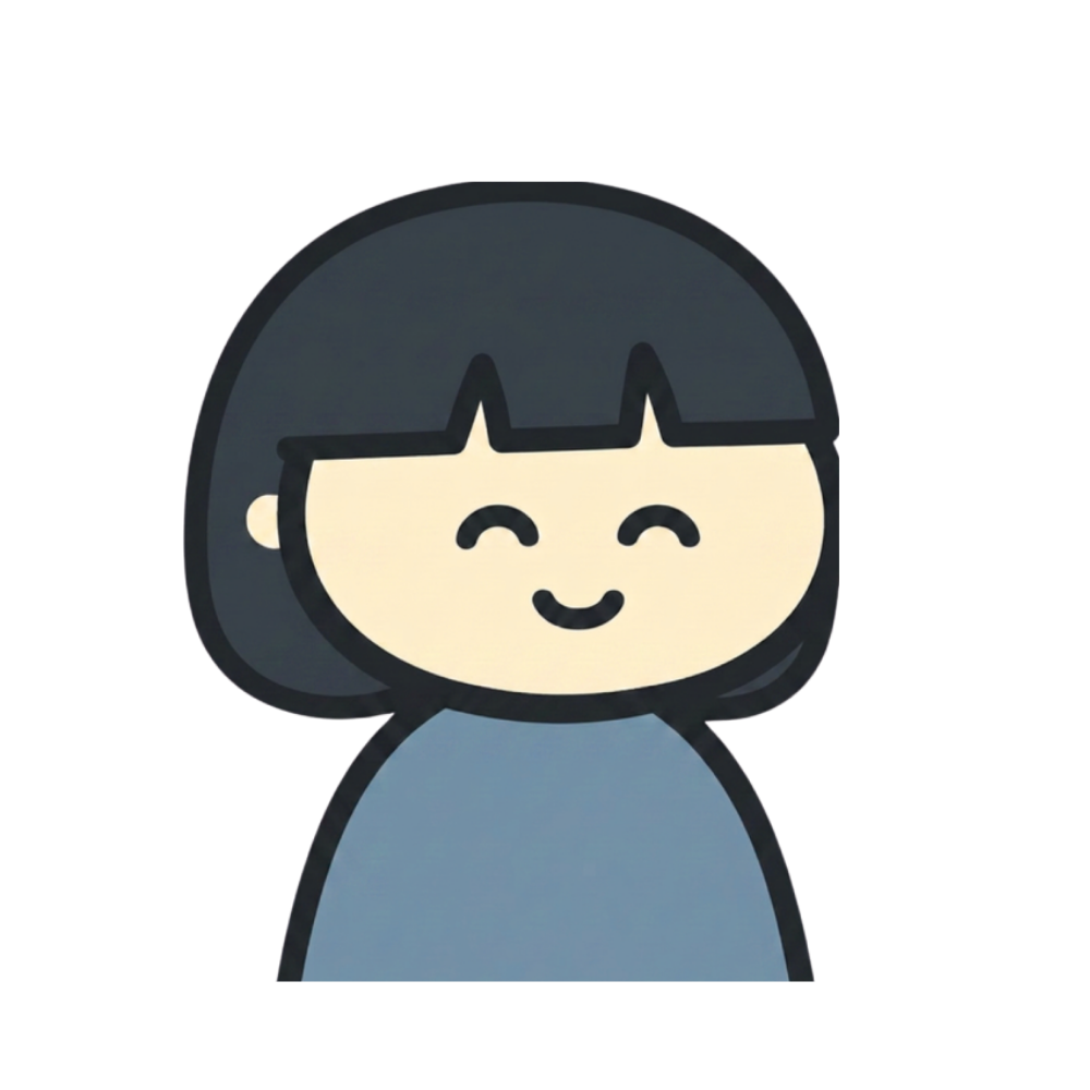 英語学習中の小5ことの笑顔のイラスト
